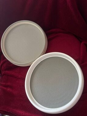 Pair of Round White lazy Susan turntables
